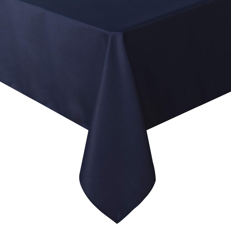 sancua Rectangle Tablecloth - 60 x 84 Inch - Stain and Wrinkle Resistant Washable Polyester Table Cloth  Decorative Fabric Table Cover for Dining Tables  Buffet Parties and Camping  Navy - Image 1